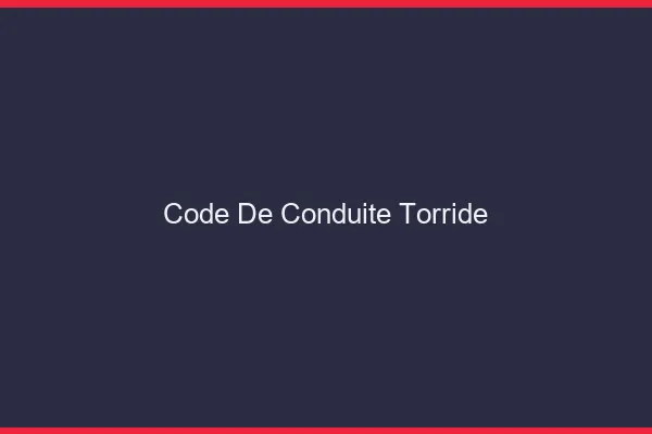 Code de conduite torride