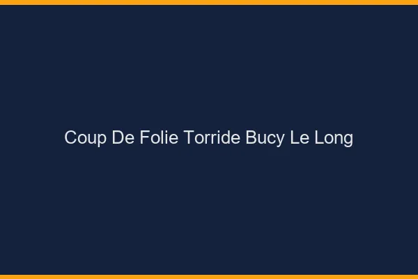 Coup de Folie Torride Bucy-le-Long